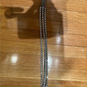 Swarovski Silver Gray Double-Strand Beaded Bracelet